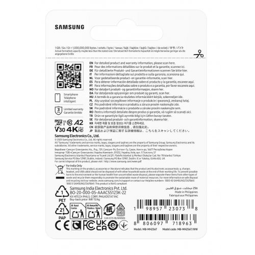 Карта памяти Samsung microSDXC T9 256GB Class 10 UHS-I U3 V30 A2 (MB-MH256T/WW) купить в Украине | Telemart фото