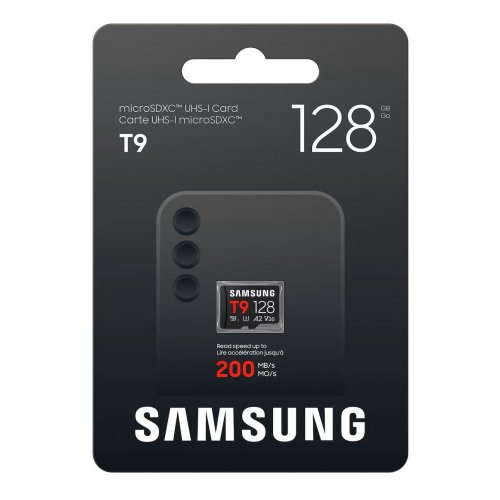 Карта памяти Samsung microSDXC T9 128GB Class 10 UHS-I U3 V30 A2 (MB-MH128T/WW) купить в Украине | Telemart фото