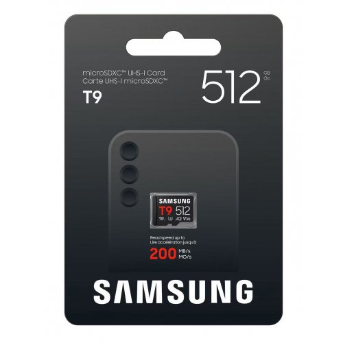 Карта памяти Samsung microSDXC T9 512GB Class 10 UHS-I U3 V30 A2 (MB-MH512T/WW) купить в Украине | Telemart фото