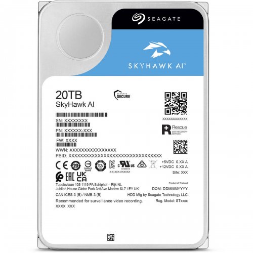 Жесткий диск Seagate SkyHawk AI 20TB 512MB 3.5" (ST20000VE003) купить в Украине | Telemart фото