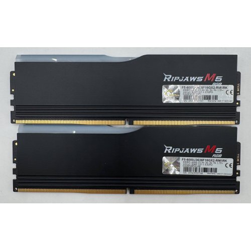 Озу G.Skill DDR5 32GB (2x16GB) 6000Mhz Ripjaws M5 RGB Black (F5-6000J3636F16GX2-RM5RK) (Восстановлено продавцом, 904341) купить в Украине | Telemart фото