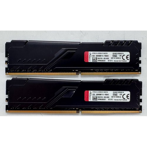 Озп HyperX DDR4 16GB (2x8GB) 3000Mhz FURY Black (HX430C15FB3K2/16) (Відновлено продавцем, 904368) купити в Україні | Telemart фото