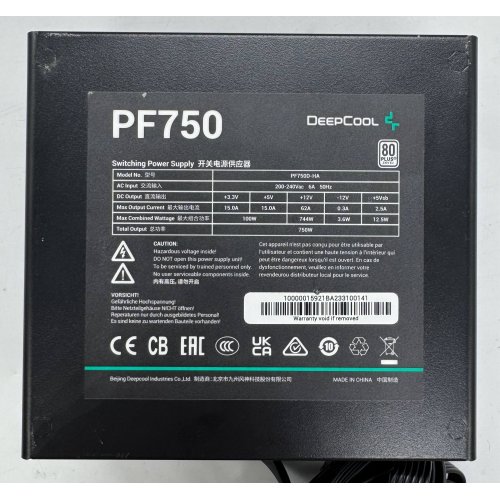Блок питания Deepcool PF750 750W (R-PF750D-HA0B-EU) (Восстановлено продавцом, 904381) купить в Украине | Telemart фото