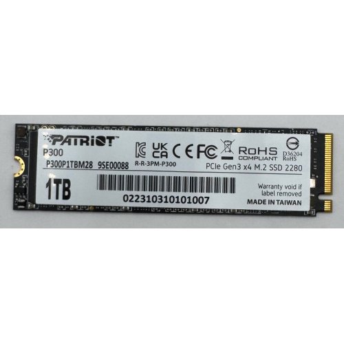 Ssd-диск Patriot P300 1TB M.2 (2280 PCI-E) NVMe x4 (P300P1TBM28) (Восстановлено продавцом, 904542) купить в Украине | Telemart фото