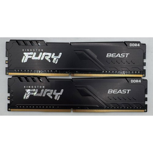 Озу Kingston DDR4 16GB (2x8GB) 3200Mhz FURY Beast Black (KF432C16BBK2/16) (Восстановлено продавцом, 904563) купить в Украине | Telemart фото
