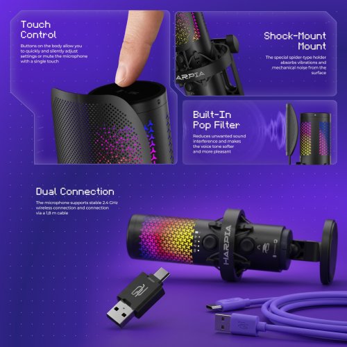 Мікрофон Proove Gaming Harpia (WMHR00022001) Black купити в Україні | Telemart фото