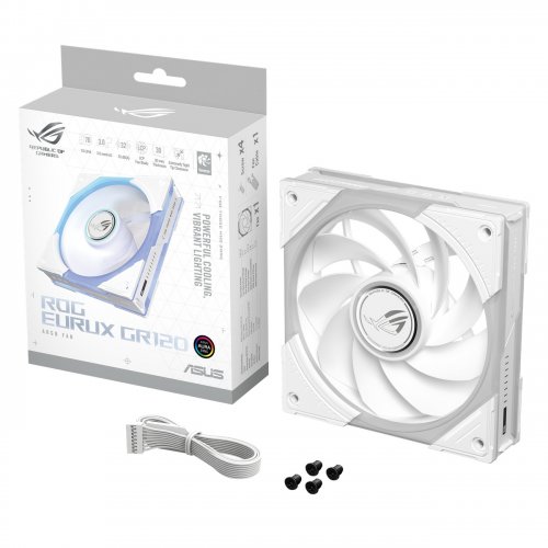Кулер для корпусу Asus ROG Eurux GR120 ARGB Reverse (90DA00K3-B09000) White купити в Україні | Telemart фото