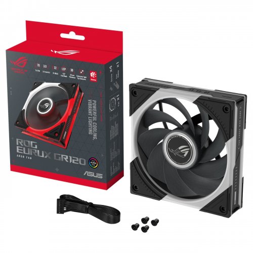 Кулер для корпусу Asus ROG Eurux GR120 ARGB Reverse (90DA00K0-B09000) Black купити в Україні | Telemart фото
