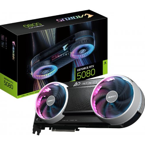 Відеокарта Gigabyte GeForce RTX 5080 AORUS INFINITY 16384MB (GV-N5080AORUS IF-16GD) купити в Україні | Telemart фото