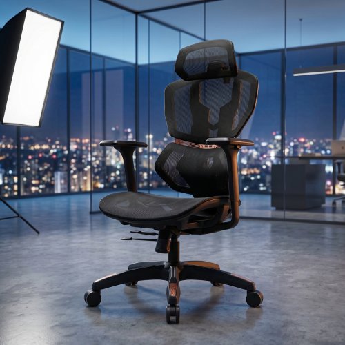 Крісло офісне AGN AGN09-8 Mesh Black/Orange купити в Україні | Telemart фото
