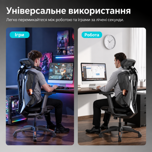 Крісло офісне AGN AGN09-8 Mesh Black/Orange купити в Україні | Telemart фото