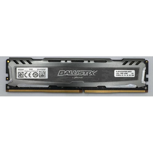 ОЗП Crucial DDR4 8GB 3200Mhz Ballistix Sport LT Gray (BLS8G4D32AESBK) (Відновлено продавцем, 904797) купити в Україні | Telemart фото