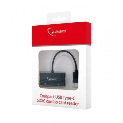 Кардрідер Gembird Type-C USB 3.1 USB 2.0 SD/microSD/HC/XC (UHB-CR3-02) купити в Україні: Київ, Львів, Хмельницький, Тернопіль, Івано-Франківськ | Низька ціна, відгуки, характеристики від TELEMART фото