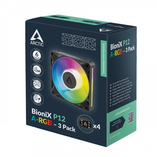 Набор кулеров для корпуса Arctic BioniX P14 A-RGB (3-Fan Pack) (ACFAN00341A) Black купить в Украине | Telemart фото