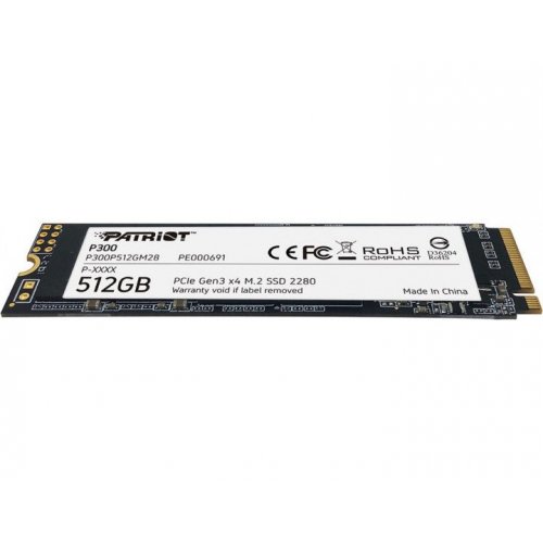 Уцінка ssd-диск Patriot P300 512GB M.2 (2280 PCI-E) NVMe x4 (P300P512GM28) (Розкрита упаковка, 904932) купити в Україні | Telemart фото