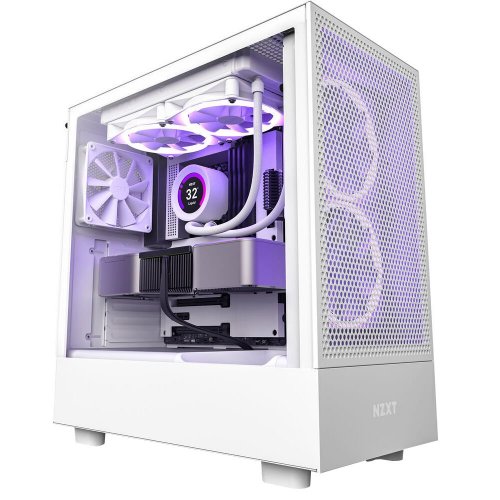 Корпус NZXT H5 Flow Tempered Glass без БП (CC-H51FW-01) White (Восстановлено продавцом, 904967) купить в Украине | Telemart фото