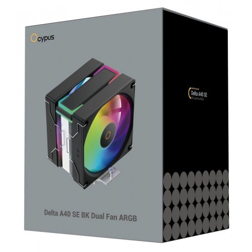 Кулер Ocypus Delta A40 SE Dual Fan ARGB (DELTA-A40-BK2AAWN00S-GL) Black купить в Украине | Telemart фото