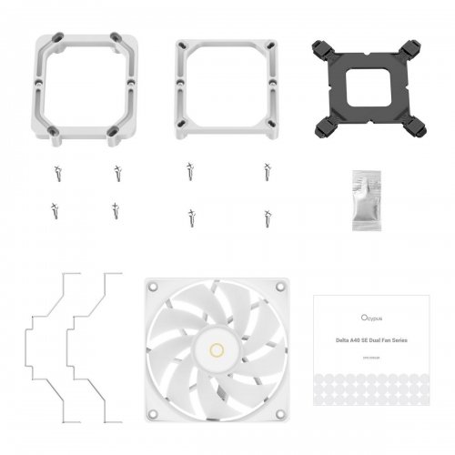 Кулер Ocypus Delta A40 SE Dual Fan ARGB (DELTA-A40-WH2AAWN00S-GL) White купить в Украине | Telemart фото
