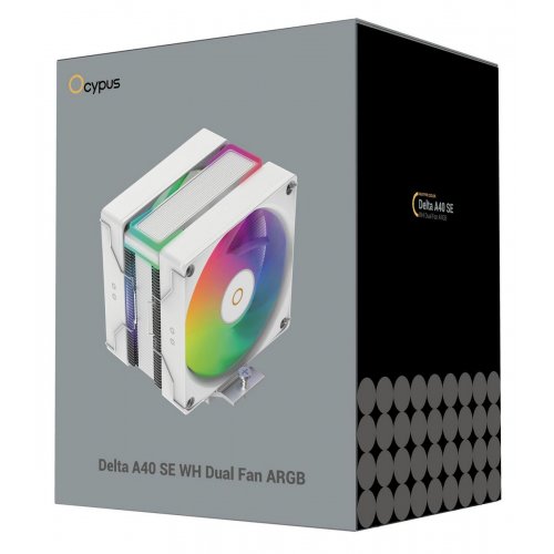 Кулер Ocypus Delta A40 SE Dual Fan ARGB (DELTA-A40-WH2AAWN00S-GL) White купить в Украине | Telemart фото