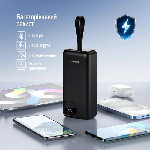 Powerbank ColorWay EnergyHub 30000mAh 22.5W (CW-PB300LP05BK) Black купити в Україні | Telemart фото