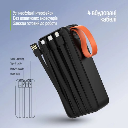 Powerbank ColorWay PowerHub 30000mAh 22.5W (CW-PB300LP07BK) Black купити в Україні | Telemart фото