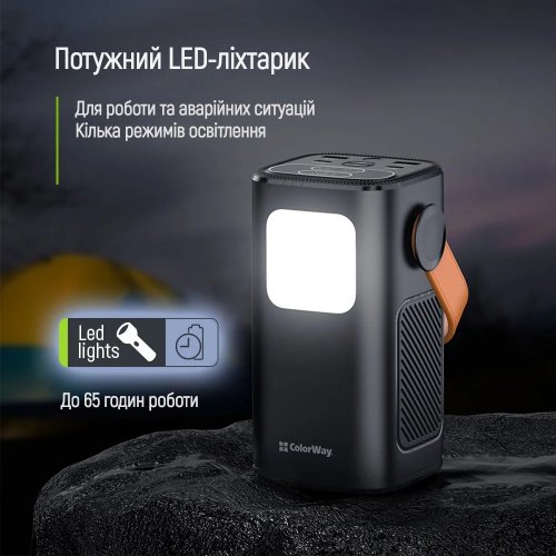 Powerbank ColorWay NightWork 40000mAh 65W (CW-PB400LP06BK) Black купити в Україні | Telemart фото