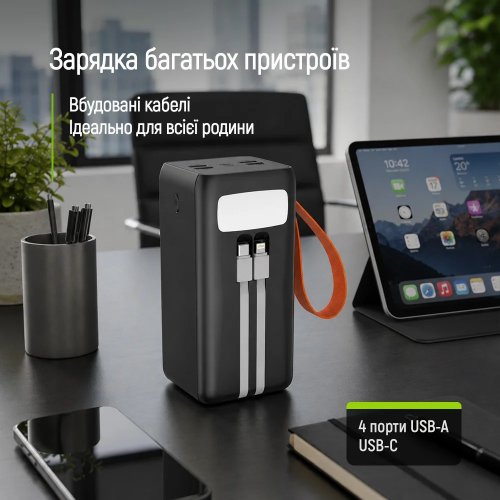 Powerbank ColorWay PowerView 50000mAh 22.5W (CW-PB500LP02BK) Black купити в Україні | Telemart фото