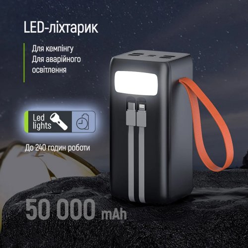 Powerbank ColorWay PowerView 50000mAh 22.5W (CW-PB500LP02BK) Black купити в Україні | Telemart фото