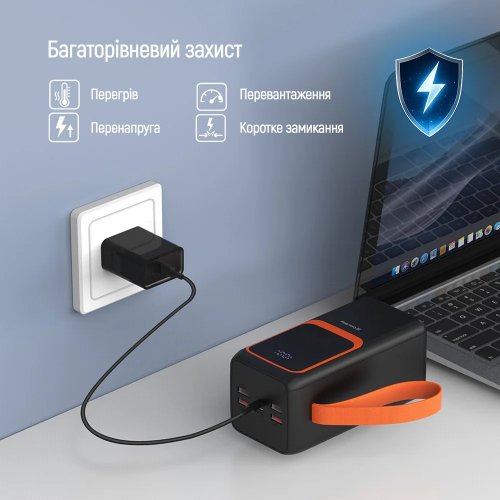 Powerbank ColorWay PowerView 50000mAh 22.5W (CW-PB500LP02BK) Black купити в Україні | Telemart фото