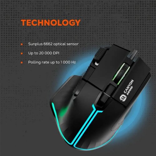Миша Canyon Fortnax GM-636 (CND-SGM636B) Black купити в Україні | Telemart фото