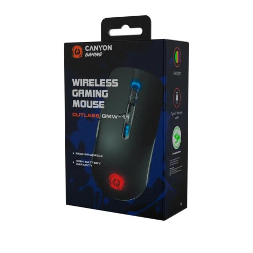 Мышка Canyon Cutlass GMW-11 Wireless (CND-SGMW11B) Black купить в Украине | Telemart фото
