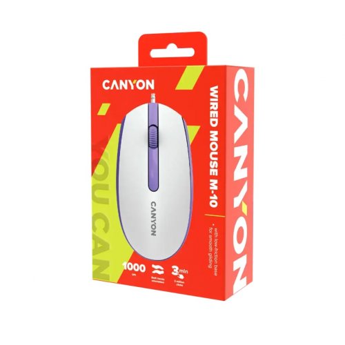 Мышка Canyon M-10 (CNE-CMS10WL) White Lavender купить в Украине | Telemart фото