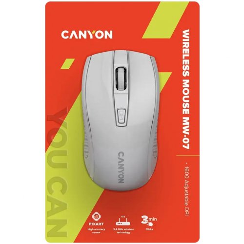 Мышка Canyon MW-7 Wireless (CNE-CMSW07W) White купить в Украине | Telemart фото
