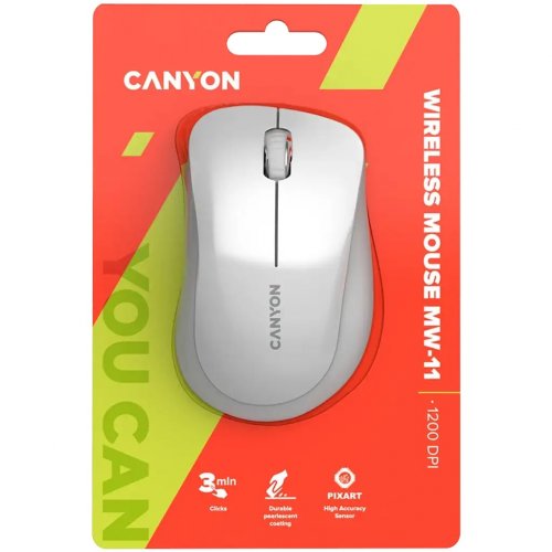 Миша Canyon MW-11 Wireless (CNE-CMSW11PW) Grey/Pearl White купити в Україні | Telemart фото
