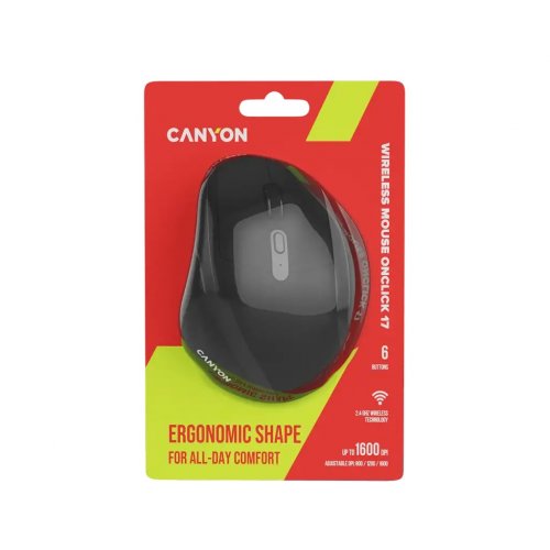 Миша Canyon OnClick 17 Wireless (CNE-CMSW17B) Black купити в Україні | Telemart фото