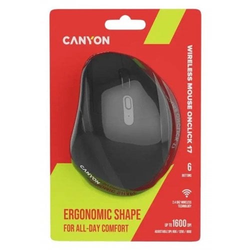 Мышка Canyon OnClick 17 Wireless (CNE-CMSW17B) Black купить в Украине | Telemart фото