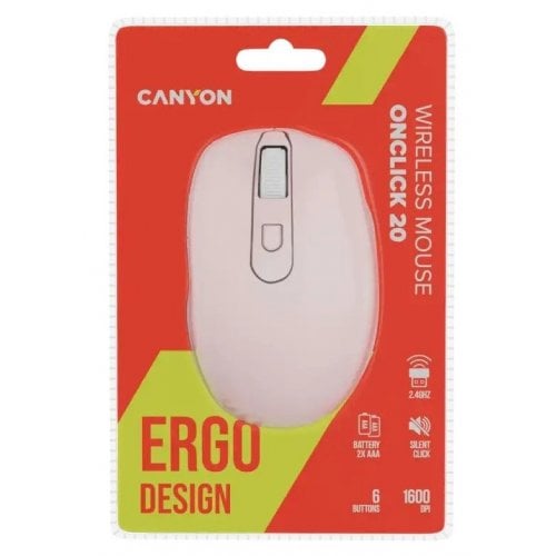 Мышка Canyon OnClick 20 Wireless (CNE-CMSW20P) Pink купить в Украине | Telemart фото