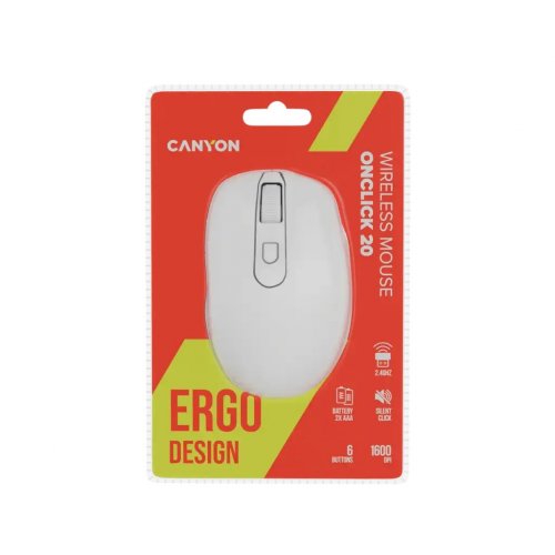 Миша Canyon OnClick 20 Wireless (CNE-CMSW20W) White купити в Україні | Telemart фото
