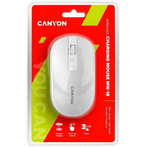Миша Canyon MW-18 Wireless (CNS-CMSW18PW) Pearl White купити в Україні | Telemart фото