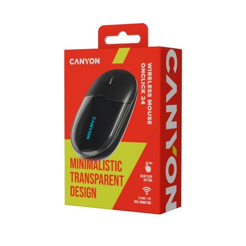 Мышка Canyon OnClick 24 Wireless (CNS-CMSW24B) Transparent Black купить в Украине | Telemart фото