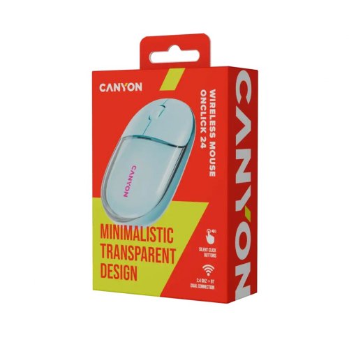 Мышка Canyon OnClick 24 Wireless (CNS-CMSW24BL) Transparent Blue купить в Украине | Telemart фото