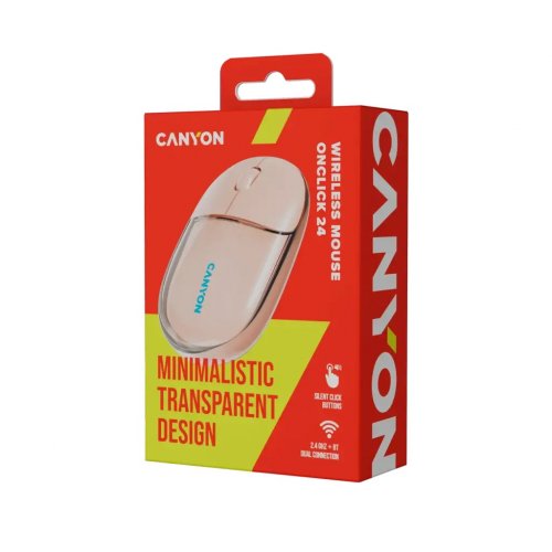 Мышка Canyon OnClick 24 Wireless (CNS-CMSW24P) Transparent Pink купить в Украине | Telemart фото