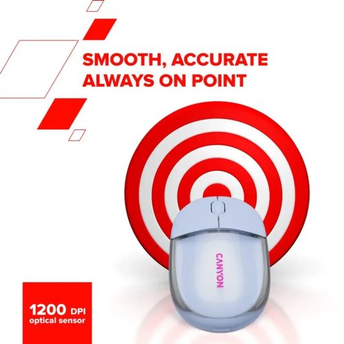 Мышка Canyon OnClick 24 Wireless (CNS-CMSW24W) Transparent White купить в Украине | Telemart фото