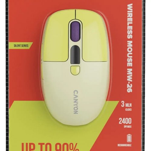 Миша Canyon MW-26 Wireless (CNS-CMSW26Y) Yellow купити в Україні | Telemart фото