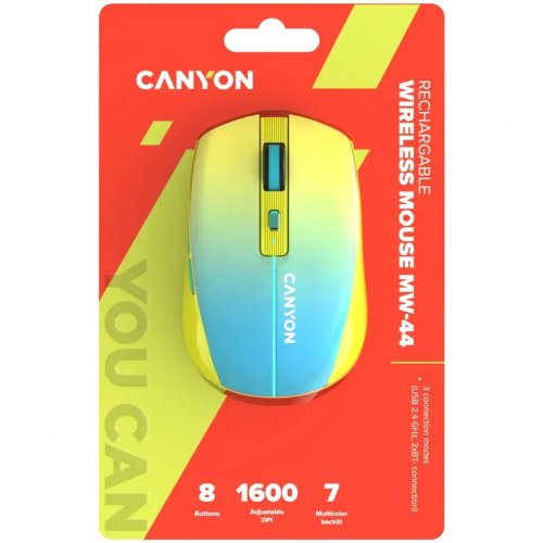 Миша Canyon MW-44 Wireless (CNS-CMSW44UA) Blue/Yellow купити в Україні | Telemart фото