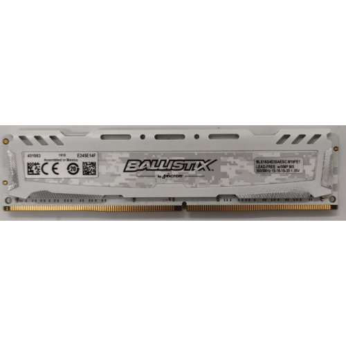 Озу Crucial DDR4 16GB 3000Mhz Ballistix Sport LT White (BLS16G4D30AESC) (Восстановлено продавцом, 905435) купить в Украине | Telemart фото