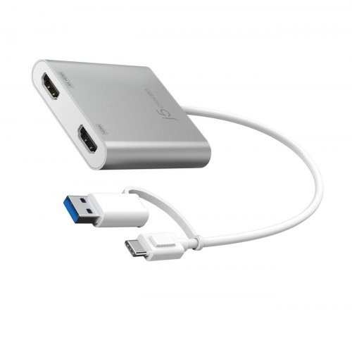 Сплиттер J5create JCA365 USB Type-C to 2 x HDMI (JCA365-N) Silver купить в Украине | Telemart фото