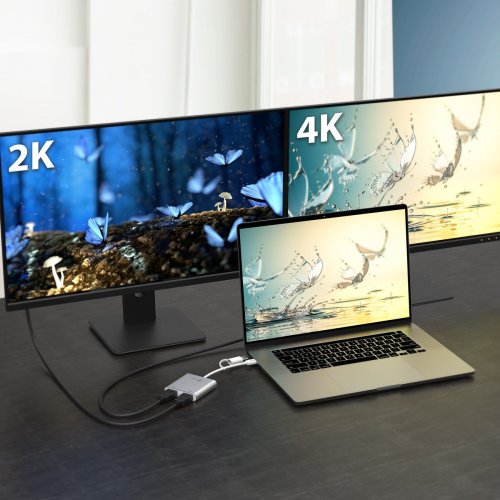 Сплиттер J5create JCA365 USB Type-C to 2 x HDMI (JCA365-N) Silver купить в Украине | Telemart фото