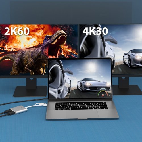 Сплиттер J5create JCA365 USB Type-C to 2 x HDMI (JCA365-N) Silver купить в Украине | Telemart фото