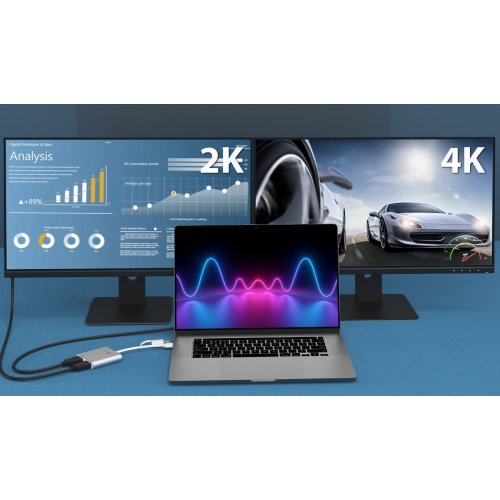 Сплиттер J5create JCA365 USB Type-C to 2 x HDMI (JCA365-N) Silver купить в Украине | Telemart фото